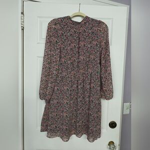 Boden Floral Long-Sleeve Dress - Pink, Green